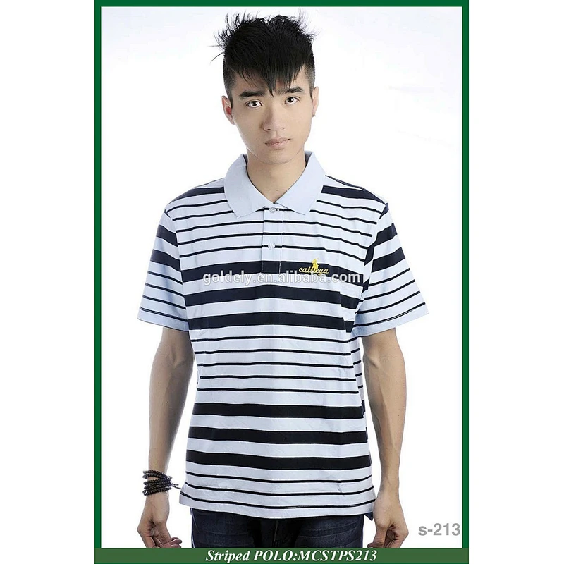 man polo collar striped t shirt/polo collar tshirt design