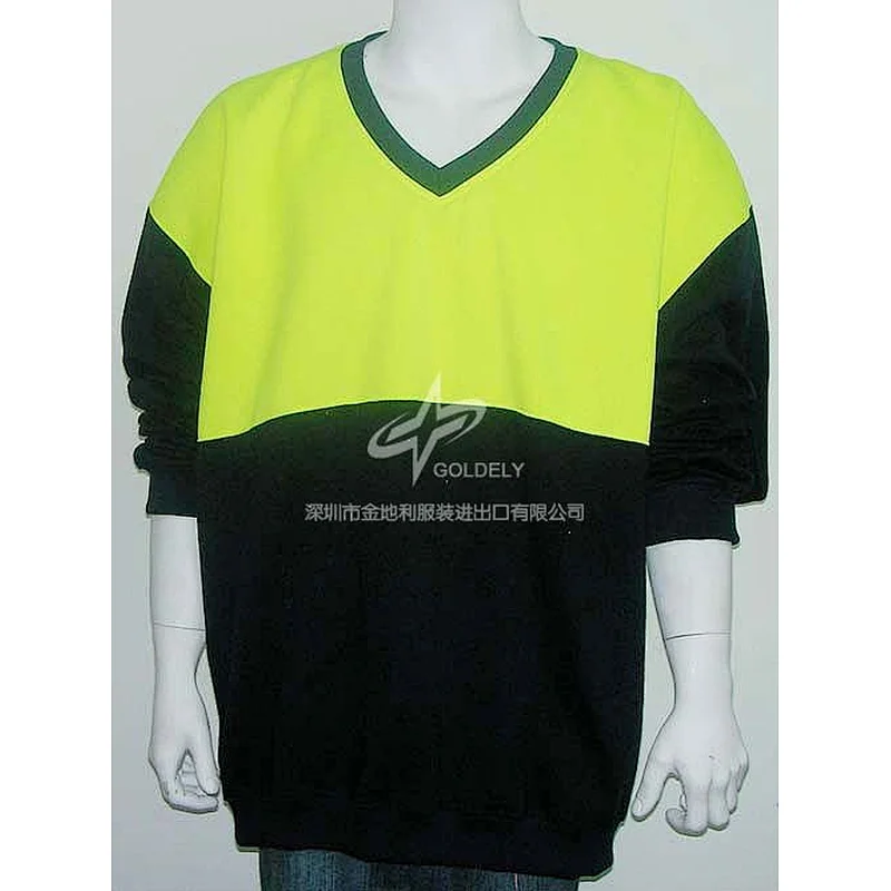Unisex reflective V-neck factory work wear