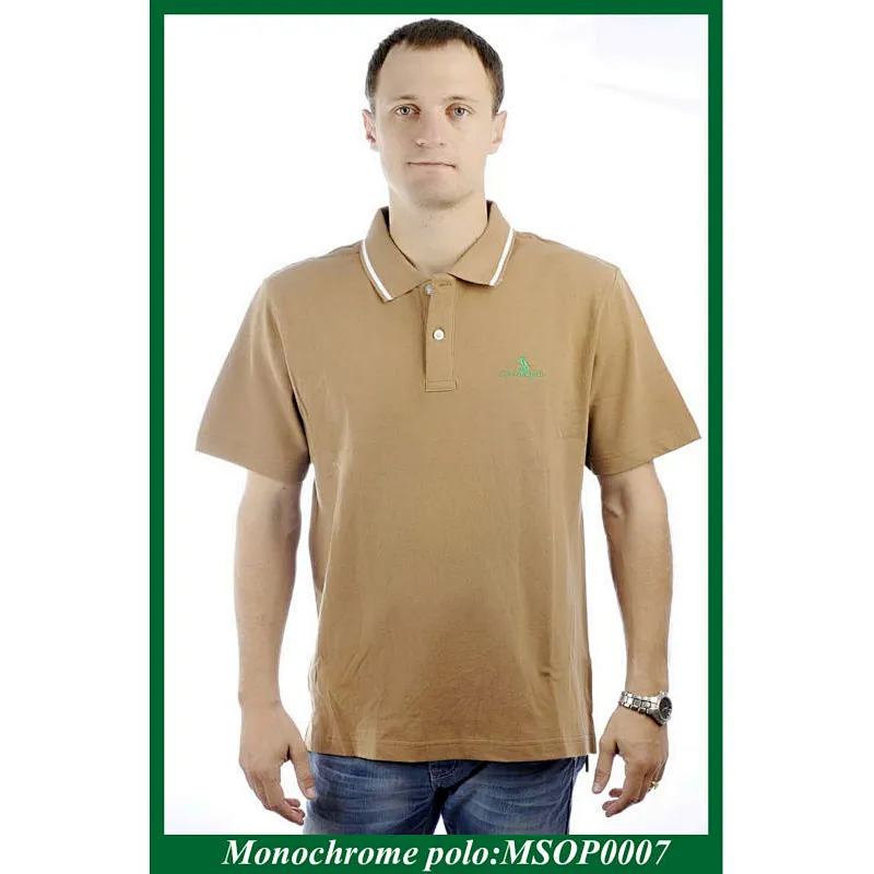 flat knitted collar men's plain t shirt with 100%cotton