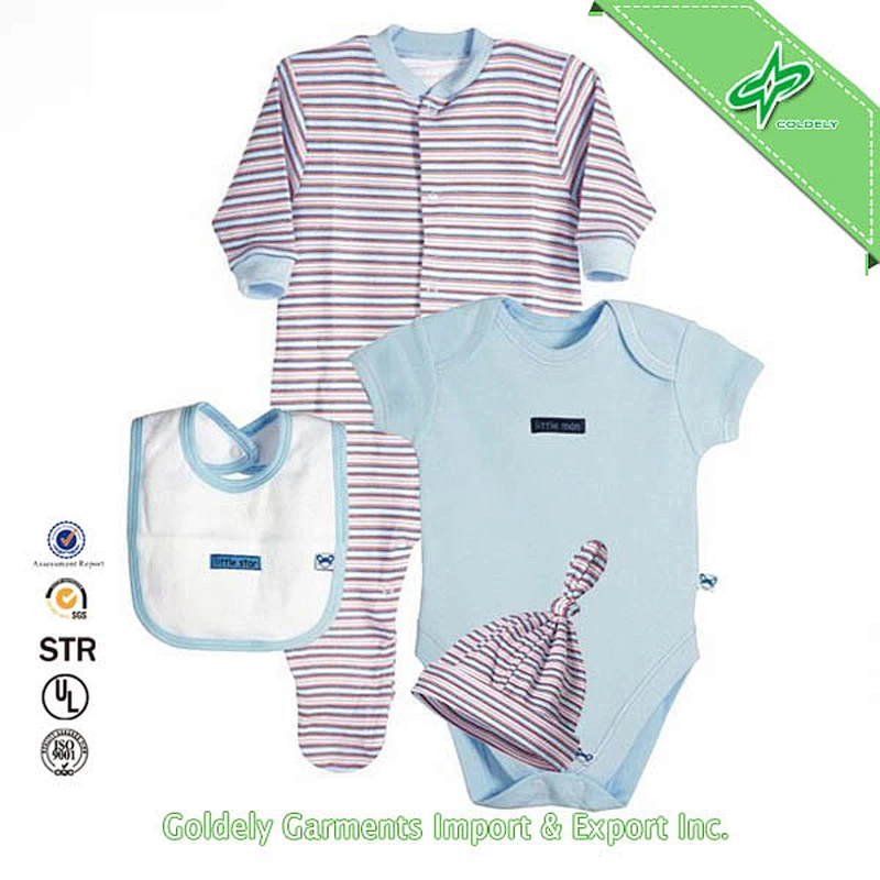 2014 Cheap 3pcs Fashion Design Small Baby Boy Clothes Sets