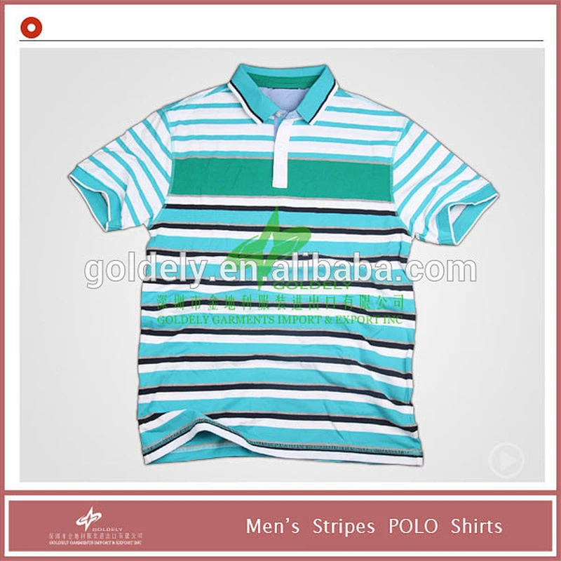 Men Stripe Wholesale Polo Shirt Side Vent 2015