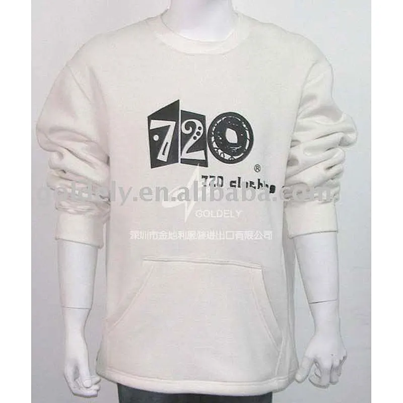 Mens printing logo fleece long sleeve sweater