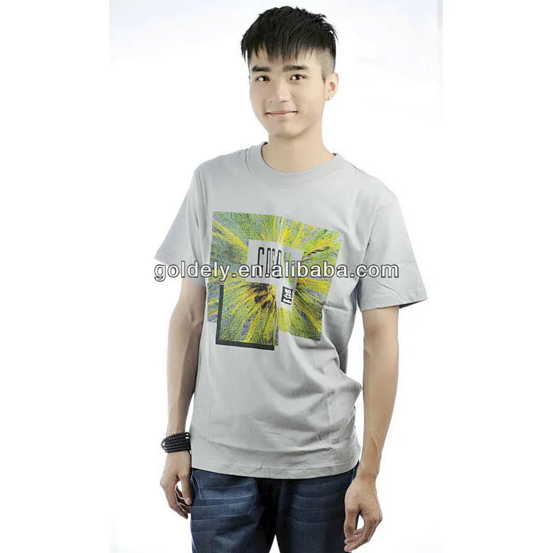 2013 new style high quality printed cotton men t shirt