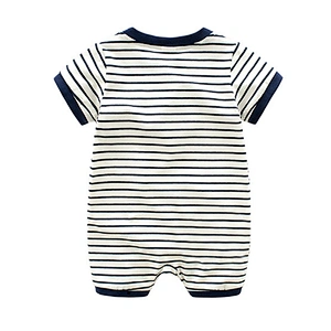 100% cotton Baby short sleeve contracted striped Romper Baby Wear