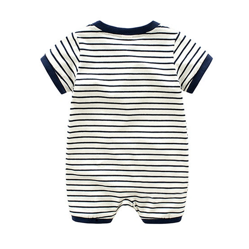 100% cotton Baby short sleeve contracted striped Romper Baby Wear