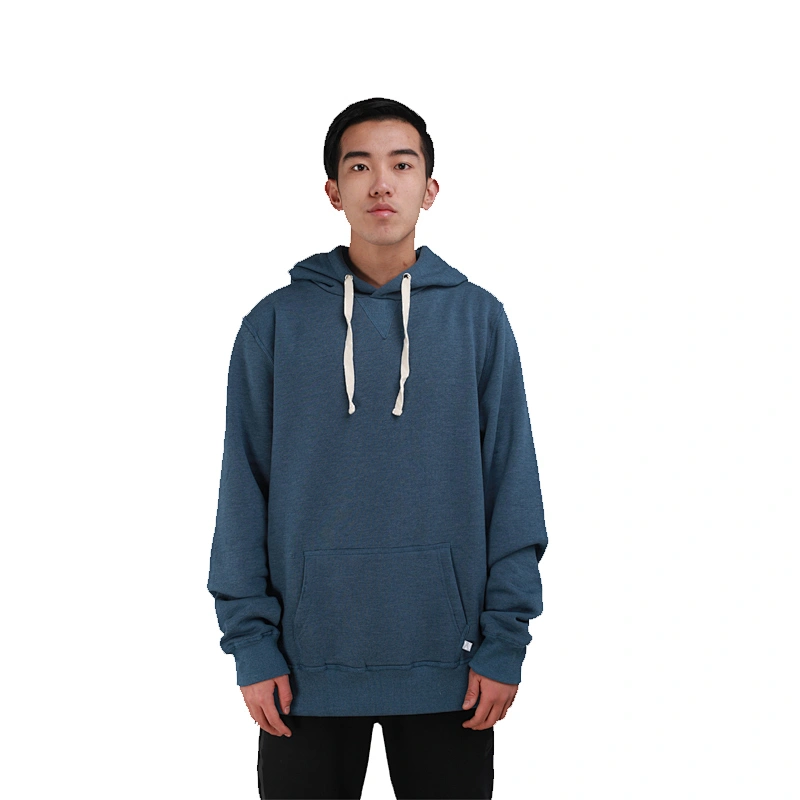 Terry fleece pullover plain color hoodie with kangaroo pocket