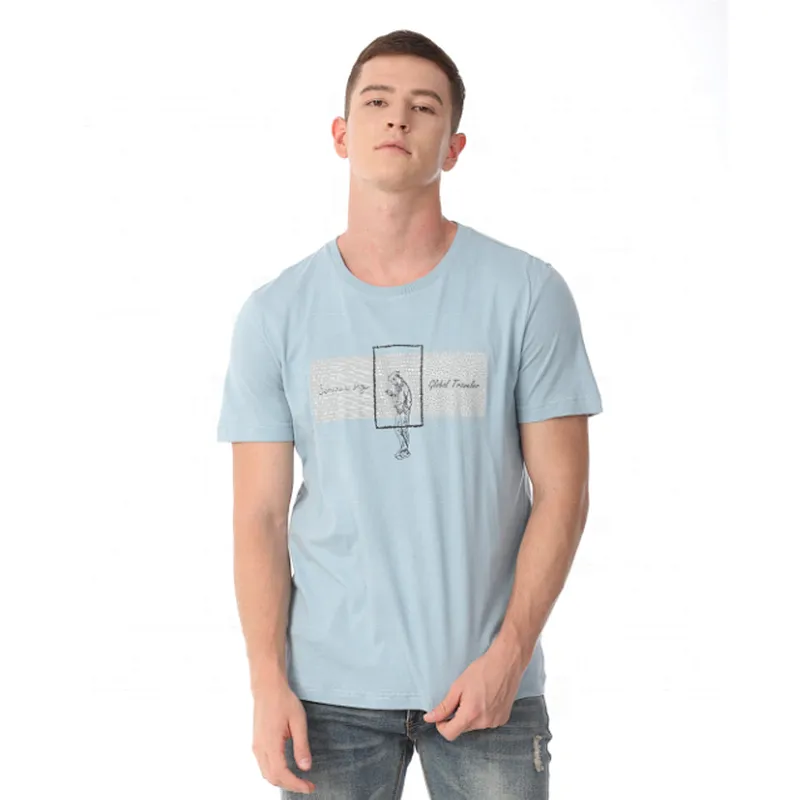 Plain custom LOGO printed cotton t-shirt blank plain men tshirt with LOGO
