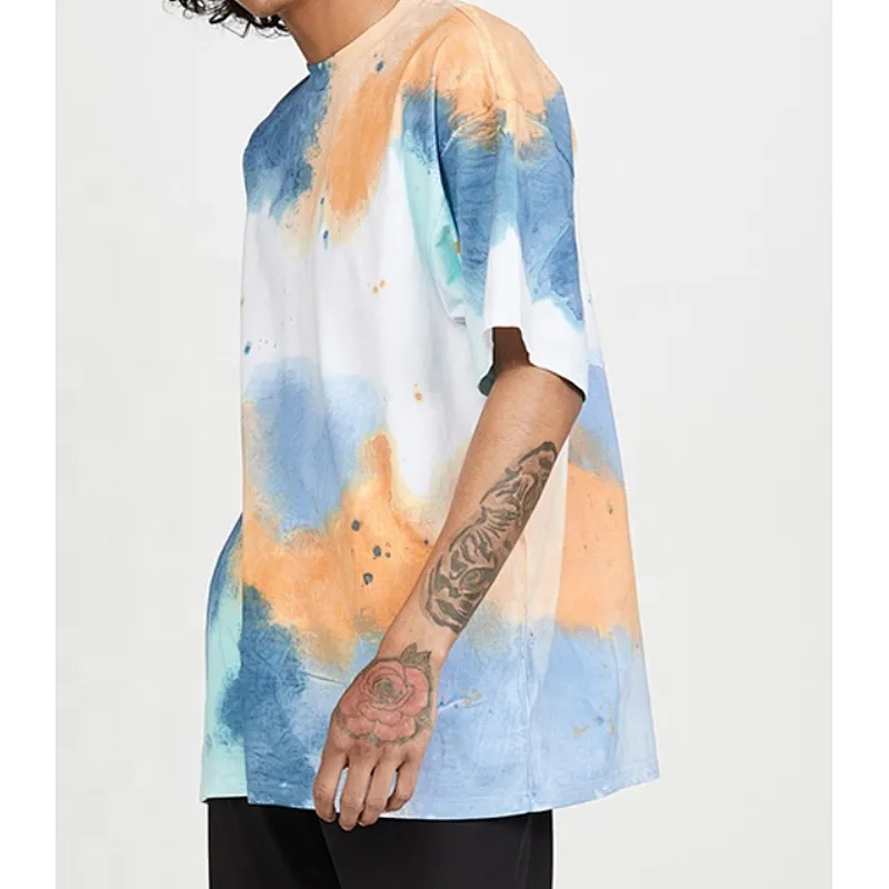 2020 Oversized 100% Cotton Wholesale Custom Private Label Mens Tie Dye T-Shirt