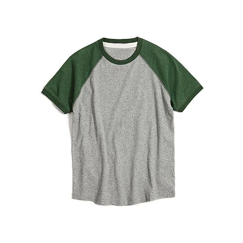 sauna green raglan melange short sleeve unisex wholesale casual sport tshirts