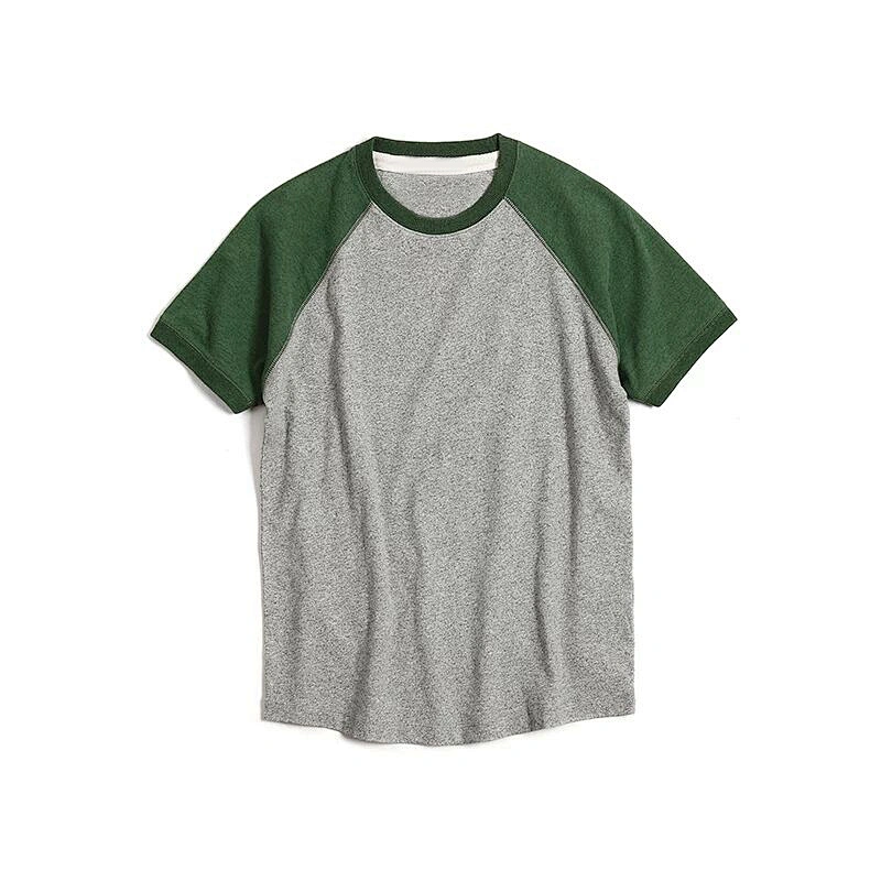 sauna green raglan melange short sleeve unisex wholesale casual sport tshirts