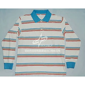 Men's long sleeve striped rugby shirt
