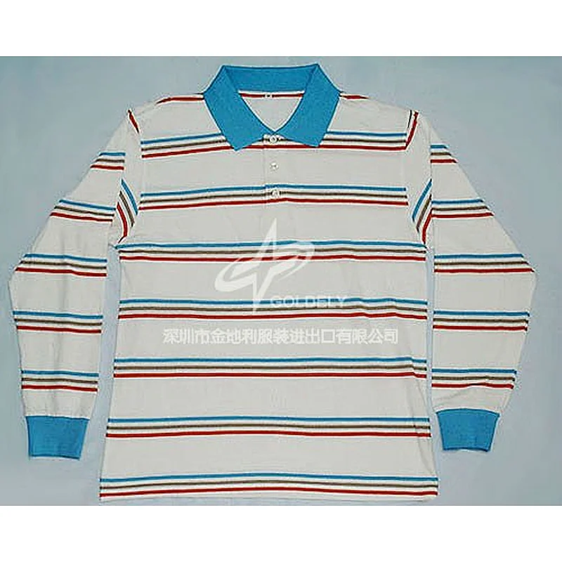 Men's long sleeve striped rugby shirt