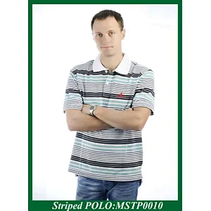 classical men's stripe polo t shirt with high quality