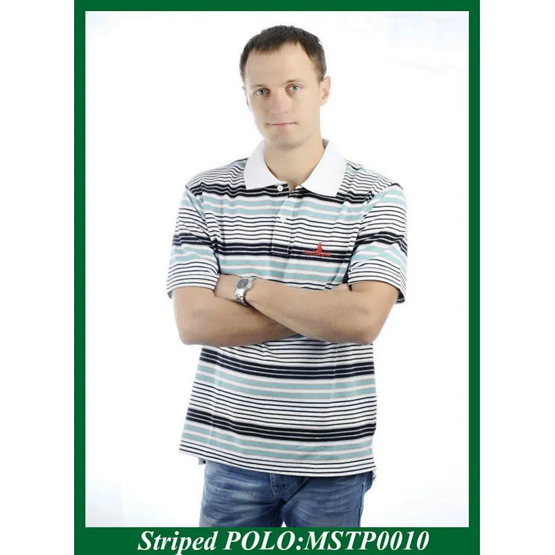 classical men's stripe polo t shirt with high quality