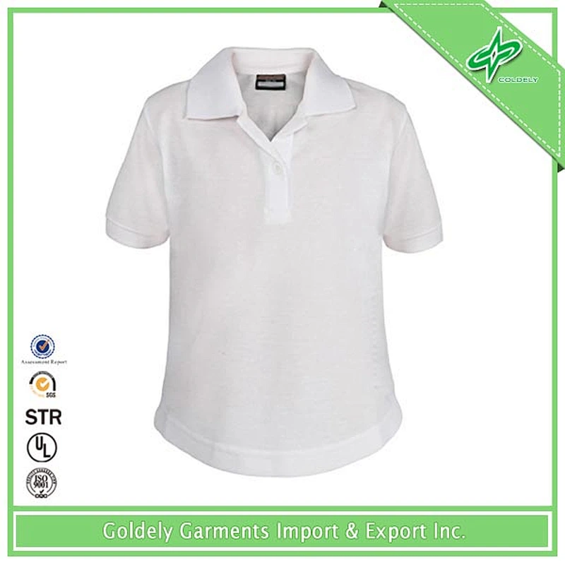 Mens cotton clothing brand name blank plain white short sleeve polo shirt