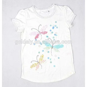 Girls Fashion Short Sleeve Ruffle Sleeve T Shirt