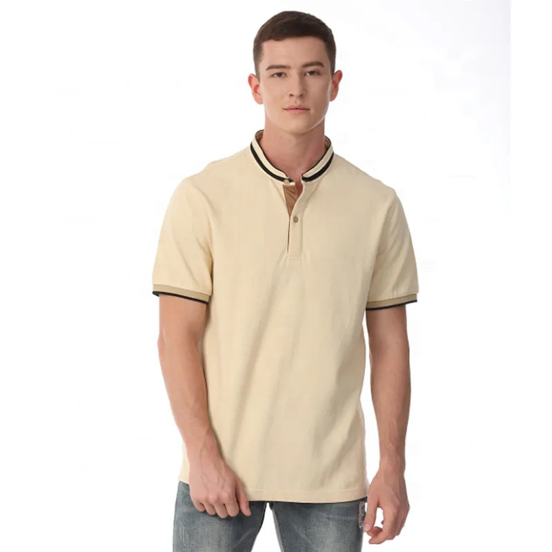 new style custom embroidered contrast collar polo shirt