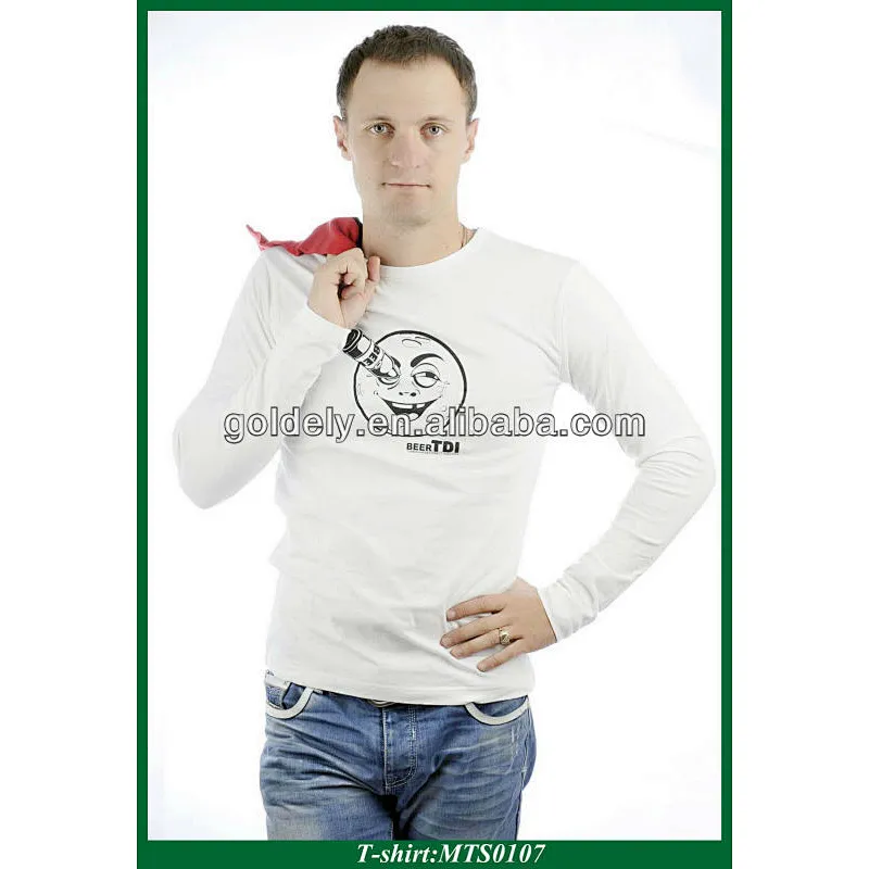 male white plain long sleeve cotton t-shirts men