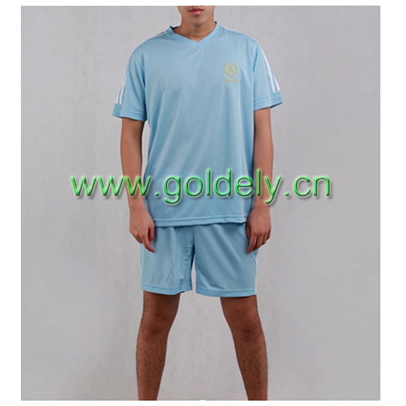 Hi vis orange/yellow quick dry 100% polyester men sport suit T shirts