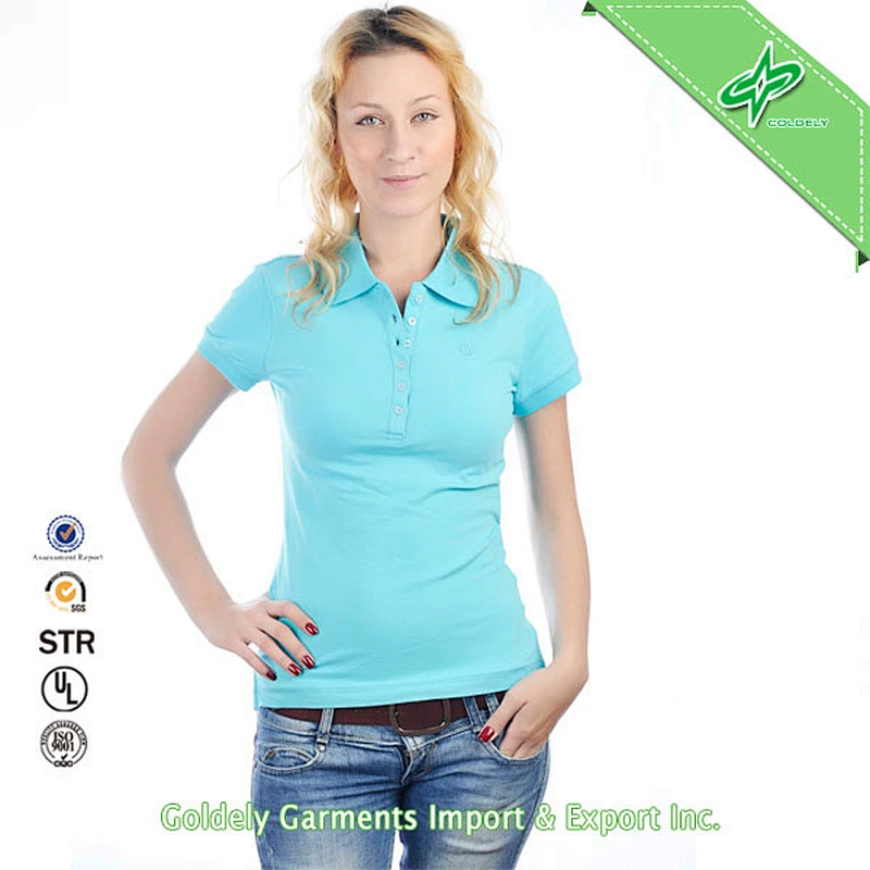 2014 NEW ARRIVAL High Quality Polo Shirt Hot Sale Light Blue Cotton Women Polo Shirt Polo.com