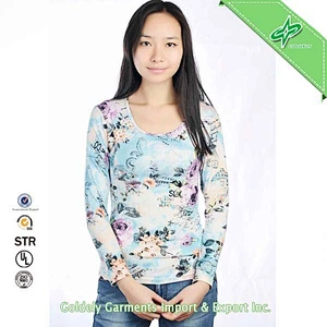Hot sale all over printing women tshirt