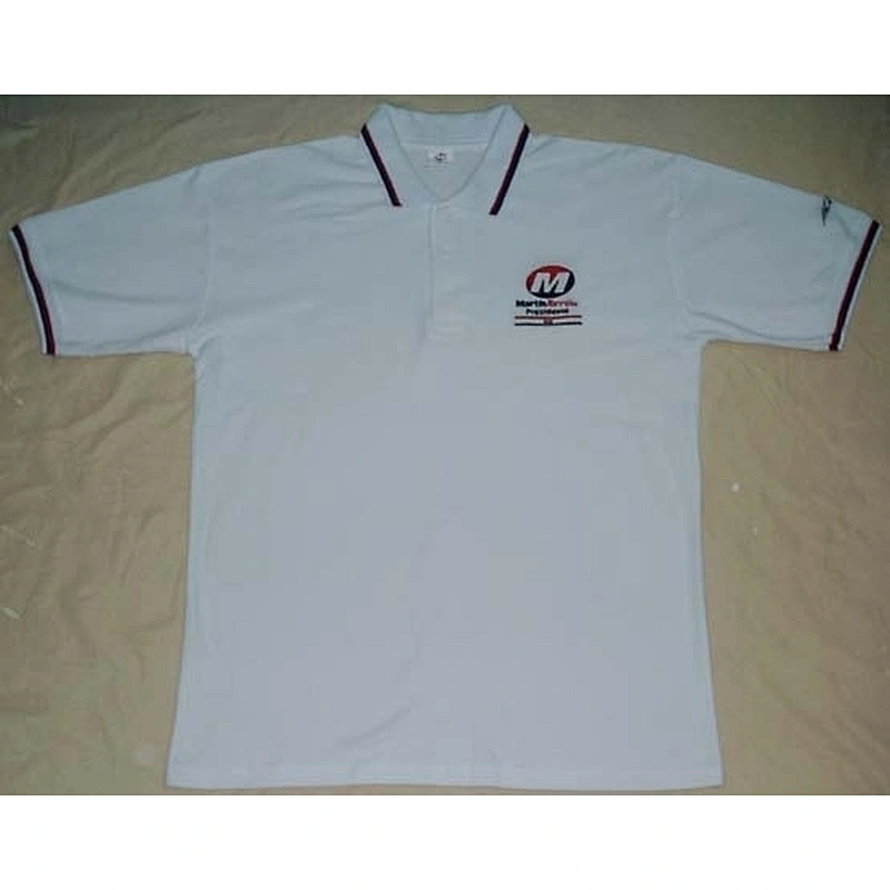 Yarn die white casual polo golf t shirts with embroidery logo
