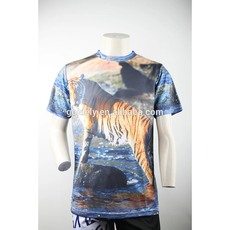 O Neck Mens Casual Design Dye Sub Tee Shirt For Sports