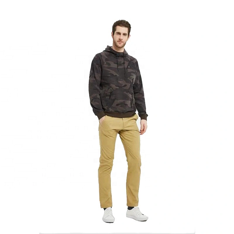 Camouflage full printing pullover men's sweatshirt with hoodie