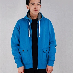 High quality custom full-zipper men fleece jacket with hood