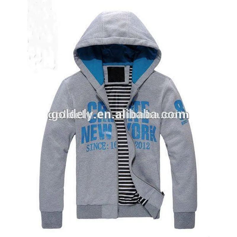 Men's full zipper kangaroo pocket Hoodie / Custom Zip Hoodies