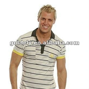 mens good design stripe polo shirt with hight quality