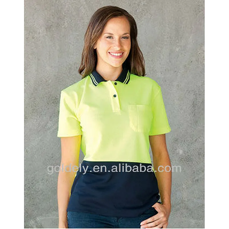 Ladies Hi Vis Sleeveless Polo/OEM safety reflective clothing t-shirts for womens fashion