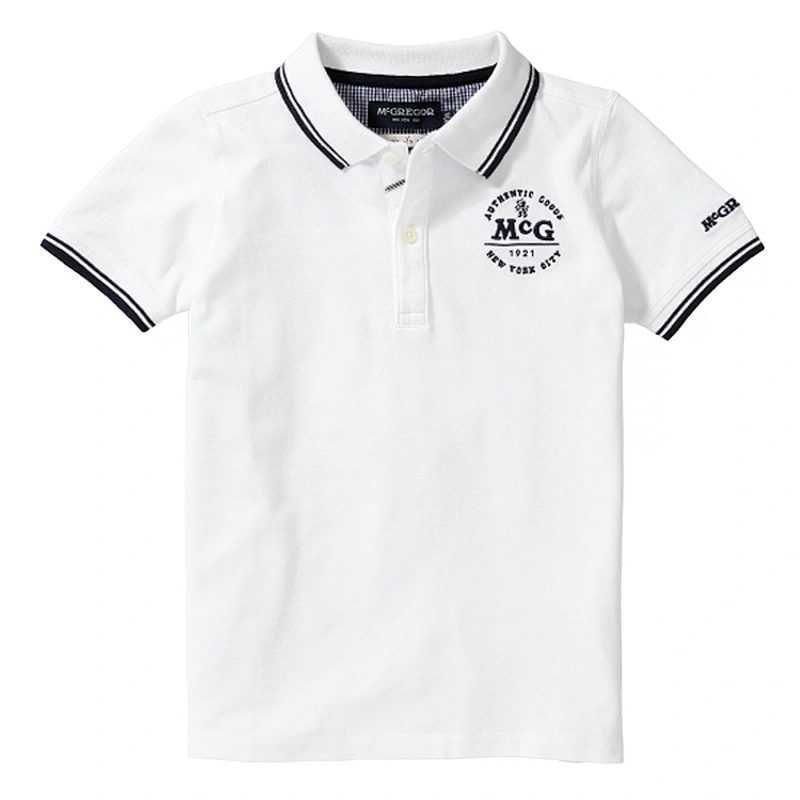 2014 Embroidering White POLO Shirt For Men 100% Cotton With Short Sleeve