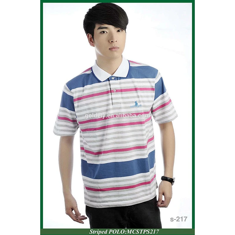 China wholesale custom man clothes striped cotton t shirt