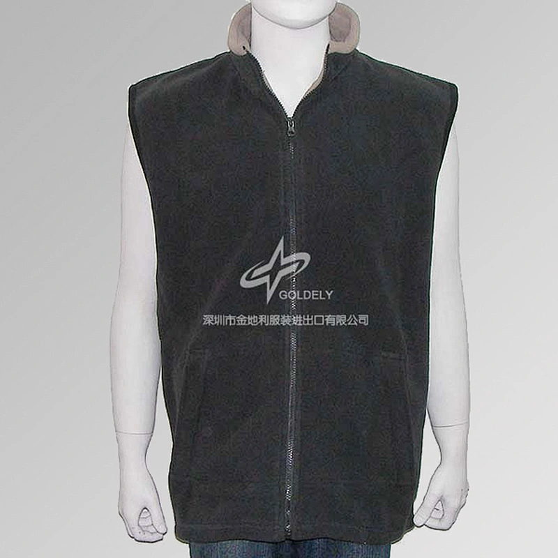 full zipper sleeveless unisex polar fleece sweater factory direct price sale