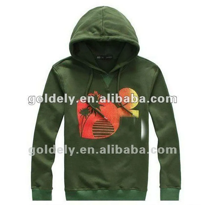 cheap men's 100% polyester printing hooded sweatshirt