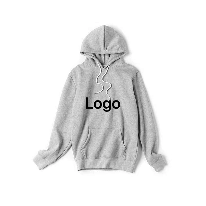OEM mens white Hoodie 100% Cotton Long Sleeve custom mens plain pullover hoodies