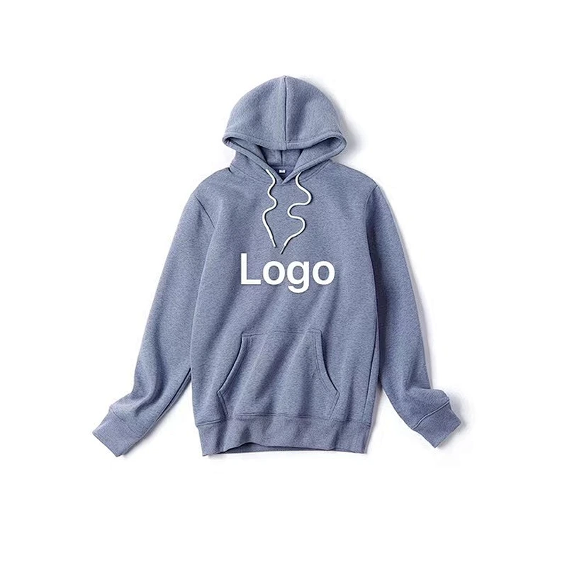 OEM mens white Hoodie 100% Cotton Long Sleeve custom mens plain pullover hoodies