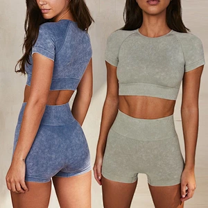 New Arrival Tik Tok Seamless Sport Bra Short Set Yoga Wear Fitness Clothing Workout Set Gym Fitness Clothes Active Wear