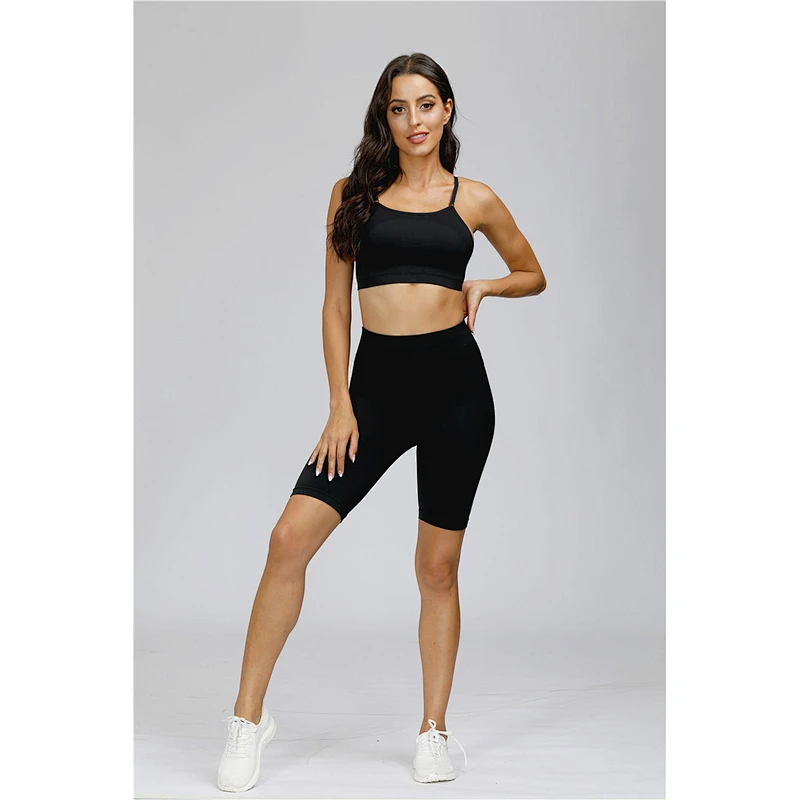 Ptsports hot summer women's two piece tracksuit seamless bra&shorts workout wear woman yoga set