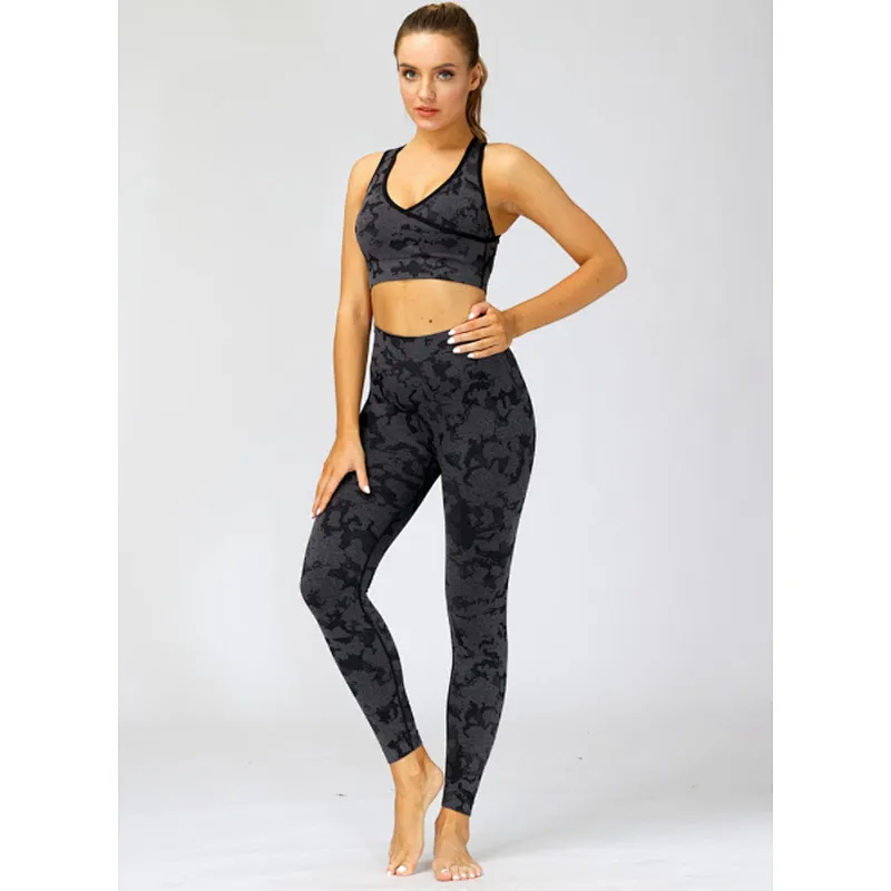 Leopard 2 Piece Yoga Sets Snake Women Fitness Workout Clothing Gym Sets Fitness Yoga Suit Sport Wear Seamless Athletic Sets