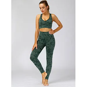 Leopard 2 Piece Yoga Sets Snake Women Fitness Workout Clothing Gym Sets Fitness Yoga Suit Sport Wear Seamless Athletic Sets