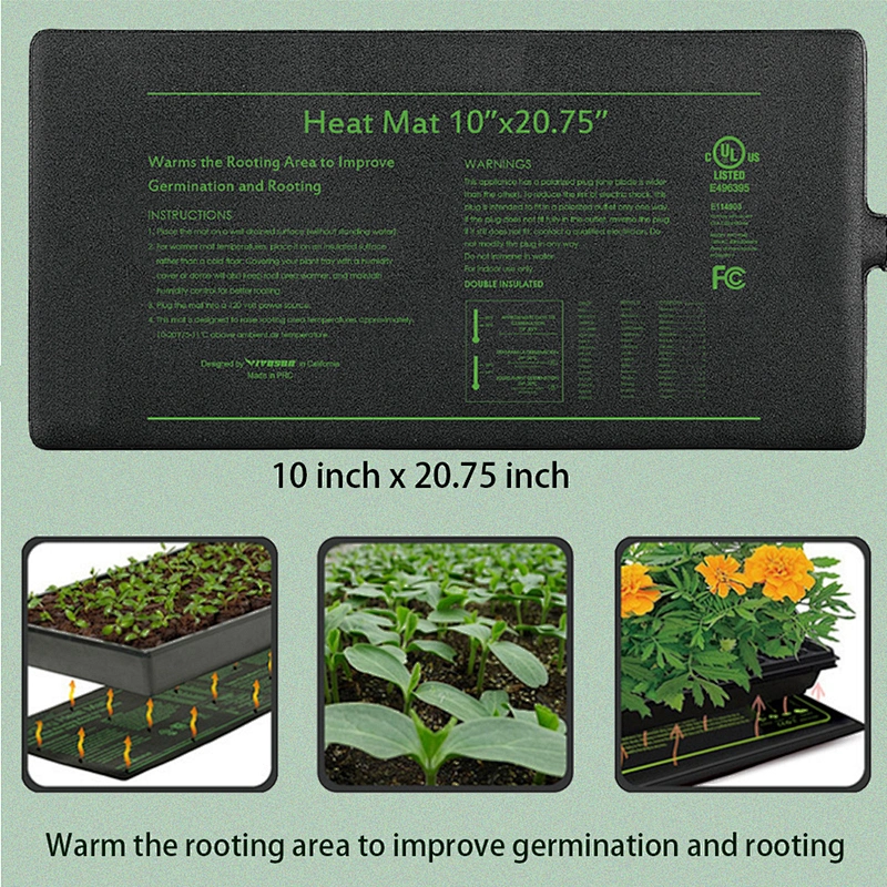 PVC Seedling Heat Mat 20w 46w 105w Durable Waterproof 20 x 20 inch 120v 240V Heat Mat Seed MET