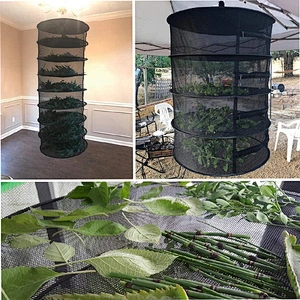 High Quality 4 layer 6 Layer 8 Layer Green Zipper Black Mesh Hanging Drying Net Herb Drying  Rack Net