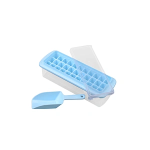 Ice Cube Tray Storage Box With Spill Resistant Lid, Ice Scoop - 12  33 77 Ice Cubes