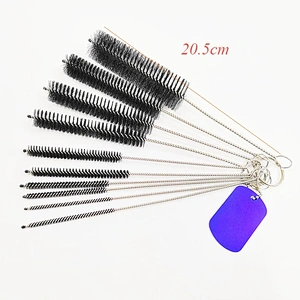 stainless steel straws with Nylon brush Mini Steel Handle Tube Cleaning Brushes