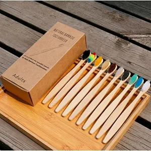 Adults Bamboo Tooth Brush 10pcs Craft box pack