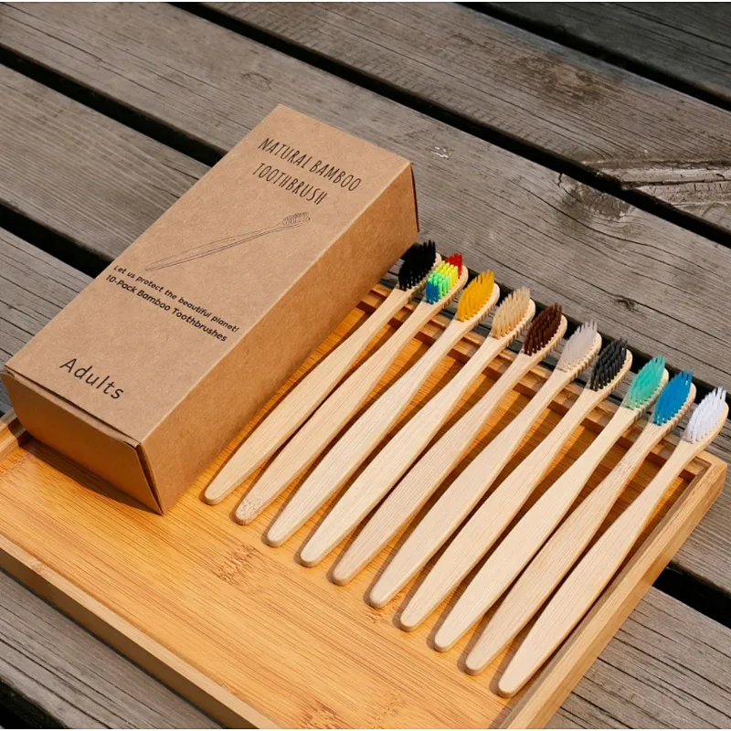 Adults Bamboo Tooth Brush 10pcs Craft box pack