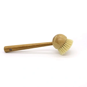 Hot Sale Bamboo Cleaning Brush Scrubbers with Natural Environmental Bamboo Handle for Dishes, Pots, Pans, Vegetables