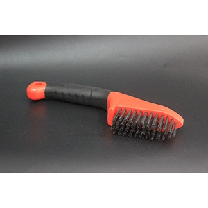 Wire Brush  Heavy Duty Crimped Scratch Brush  TPR handle